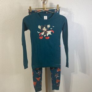 Hanna Andersson- Disney -Kids Pajama Set - Dark Teal with Mickey Mouse- Size 10